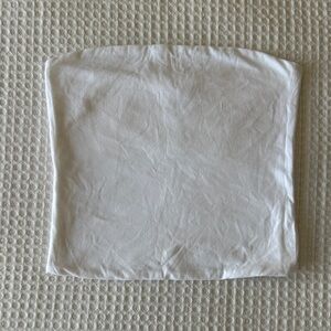 Hollister White Strapless Cotton Crop Top